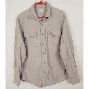 J.Crew Workwear grey button up flannel chore shirt Size Large Minimal Preppy